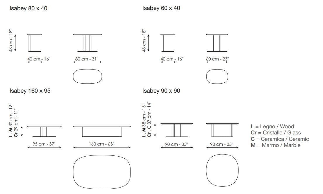 Низкий журнальный столик с керамической или деревянной столешницей BONALDO ISABEY ARCH-00061996 - Вид №4