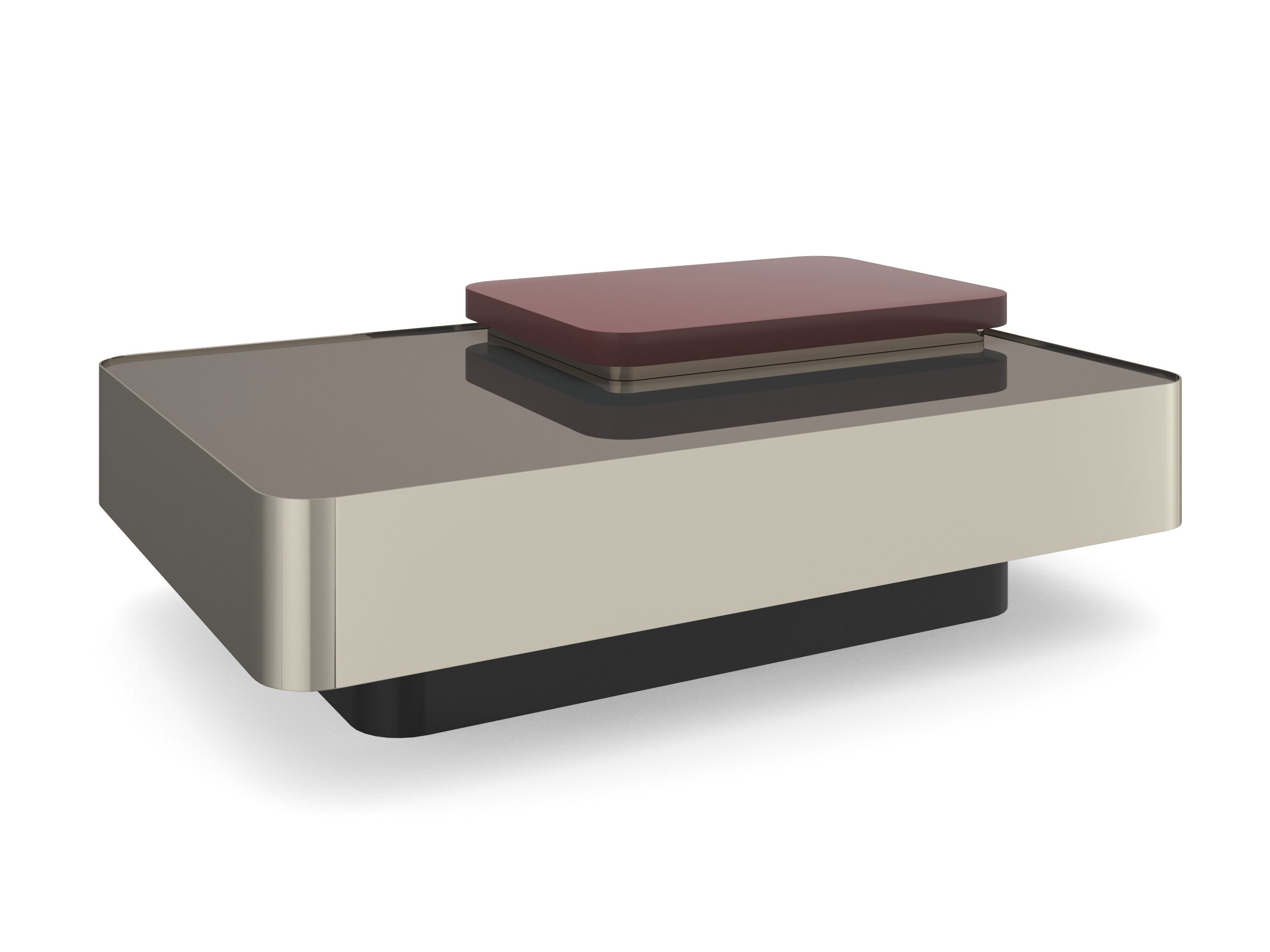 Прямоугольный низкий журнальный столик из зеркального стекла Caracole PERIPHERY ARCH-00023829 - Вид №1