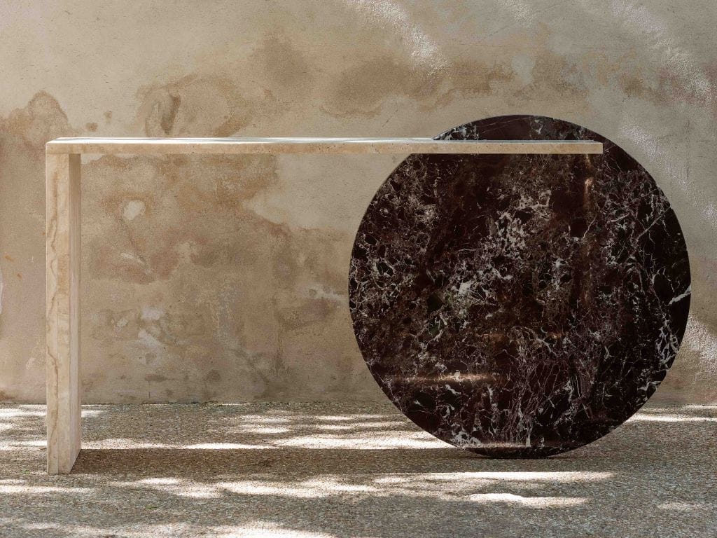 Травертиновый консольный стол LO Contemporary GOL ARCH-00140260