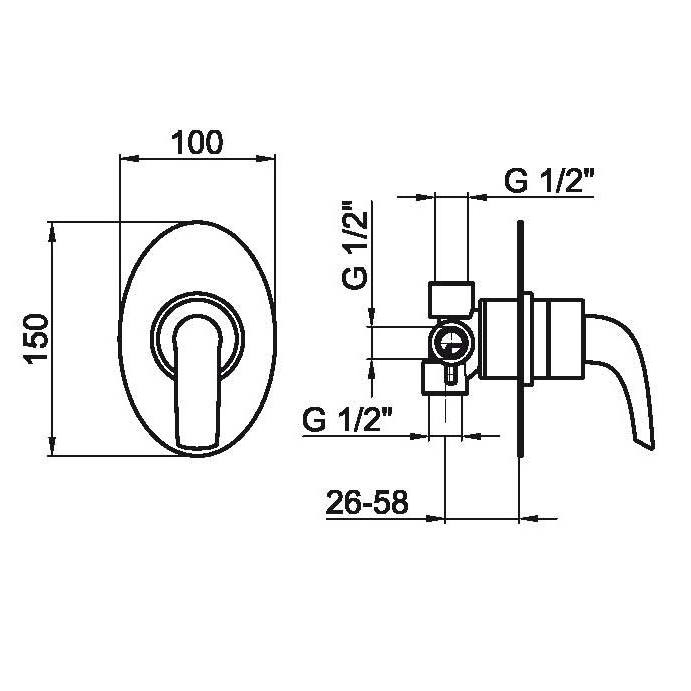 AC0680844 Смеситель для душа Webert Aria - Вид №1