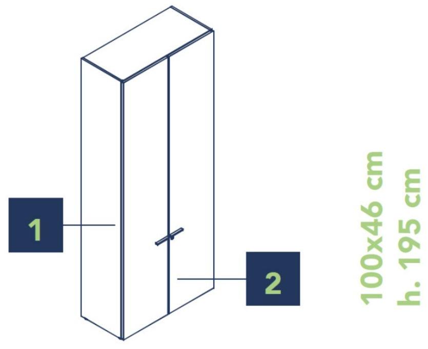 Bralco Высокий офисный блок из дуба с распашными дверями Take off sun-id-1505247 - Вид №2