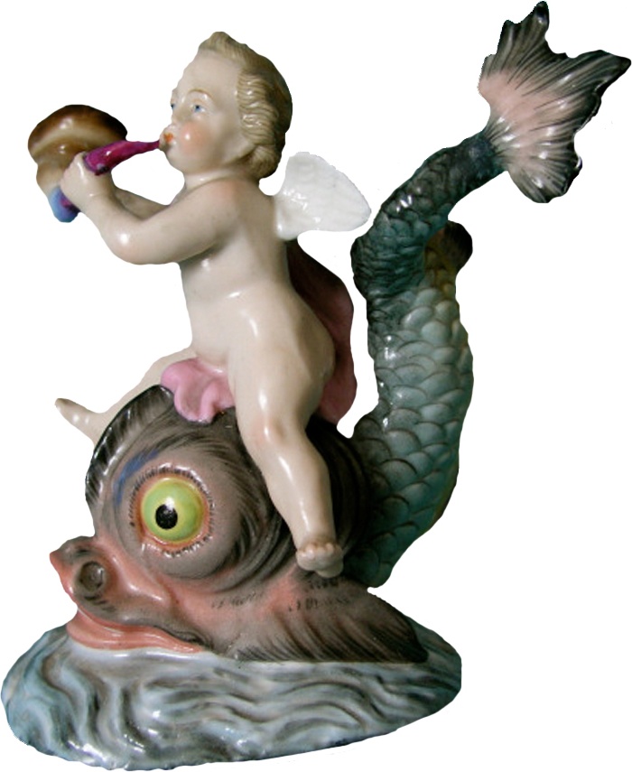 101420 Meissen Фигурка 13,5см "Купидон на дельфине" (И.-И.Кендлер, И.Ф.Эберлайн, 1740 г.) Фарфор 