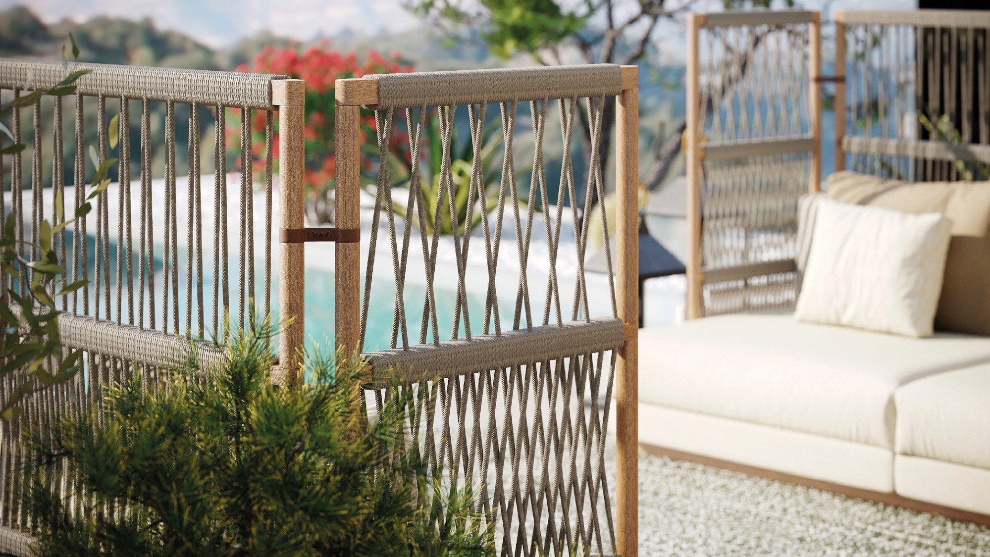 Секционный садовый диван с каркасом iroko Braid Embrace ARCH-00041078 - Вид №24