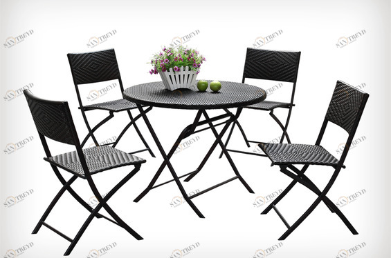 Обеденная группа на 4 персоны из искусственного ротанга коричневая Garden Way Vieux 760270 GARDEN WAY  00-3885123 Коричневый 