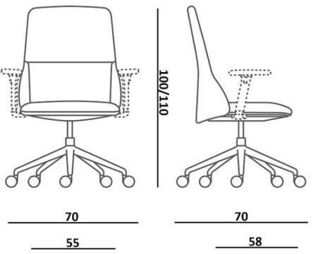 Quinti Sedute Поворотное офисное кресло из ткани с 5 спицами на колесиках Deep sun-id-1361811 - Вид №5