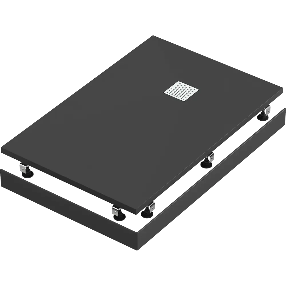 Экран Keram для душевого поддона Essentia 110x70 см цвет черный 82700195 STLM-2146778 Santreyd
