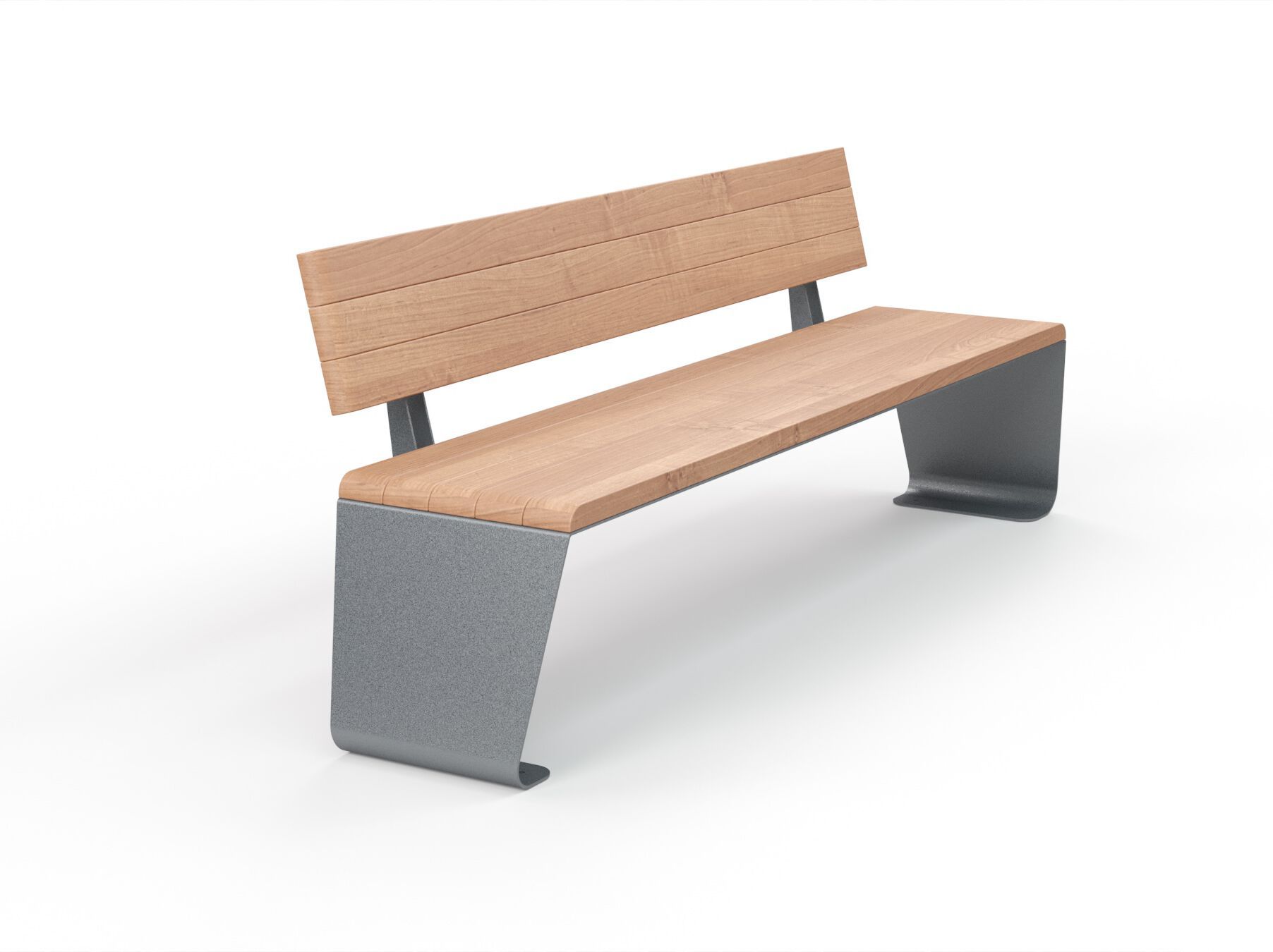 Стальная и деревянная скамья со спинкой Viscio Urban Design RAIL ARCH-00044980 - Вид №4