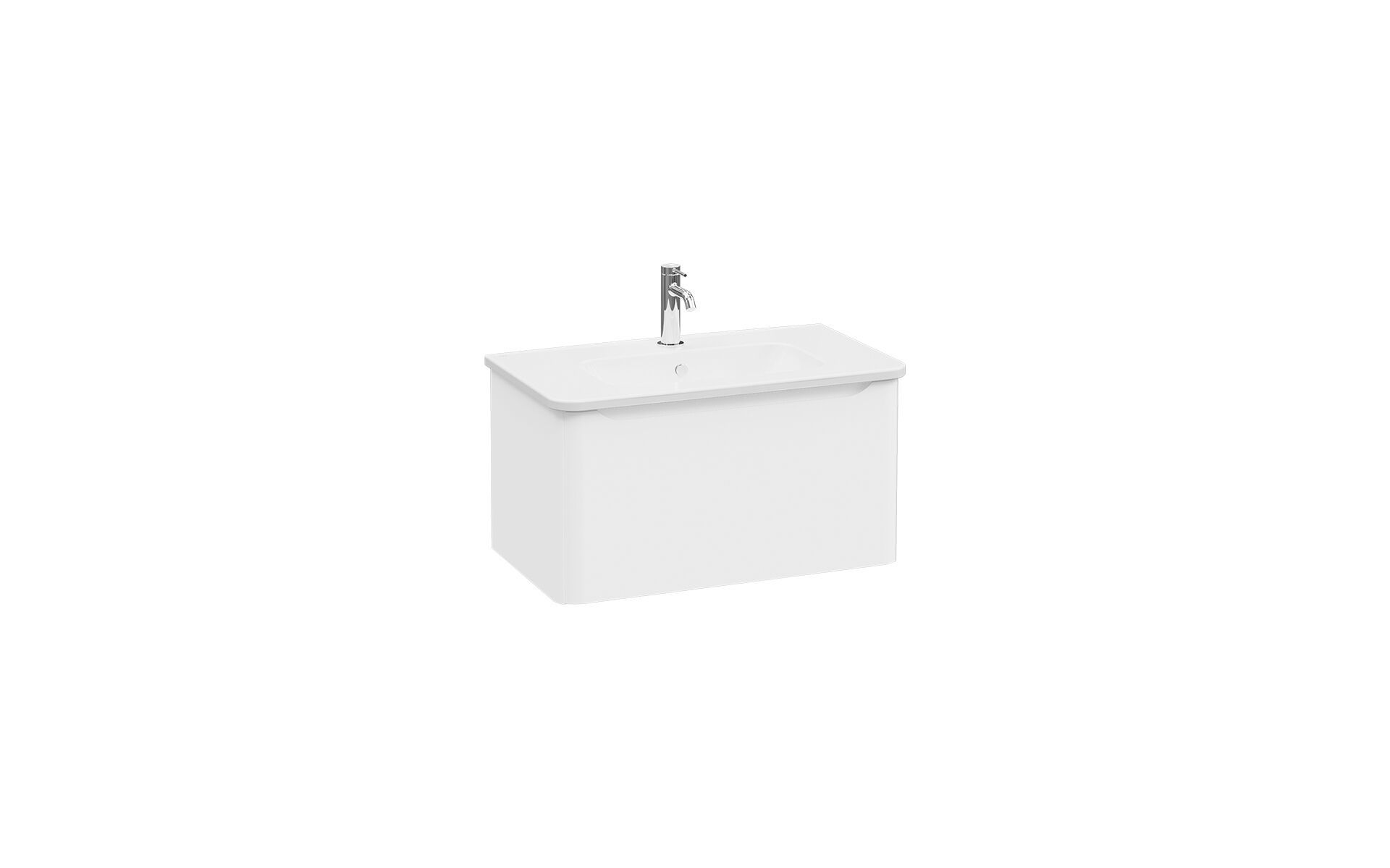 Подвесной шкаф для умывальника со встроенной раковиной VitrA Bathrooms Integra Round ARCH-00112090 - Вид №1