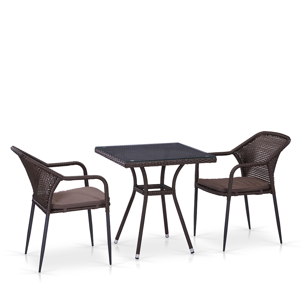 T282BNT/Y35B-W2390 Brown 2Pcs Комплект мебели из иск. ротанга T282BNT/Y35B-W2390 Brown (2+1) Afina 