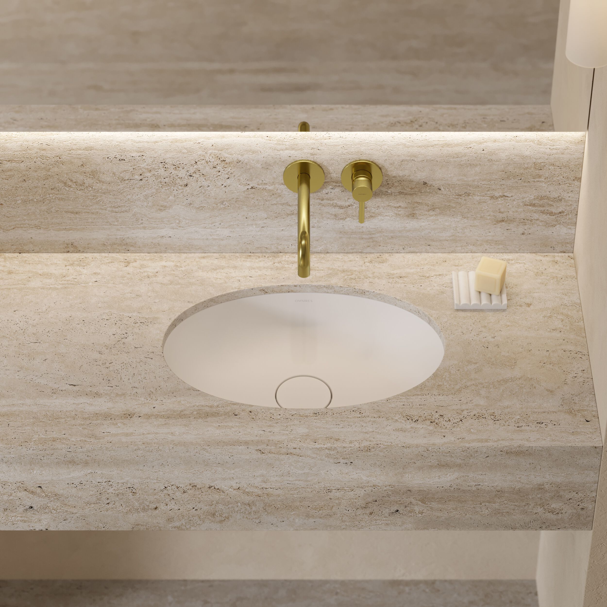 Встраиваемый умывальник из Овального композитного материала OMNIRES SHELL M+ SHELLUP ARCH-00143000 - Вид №30