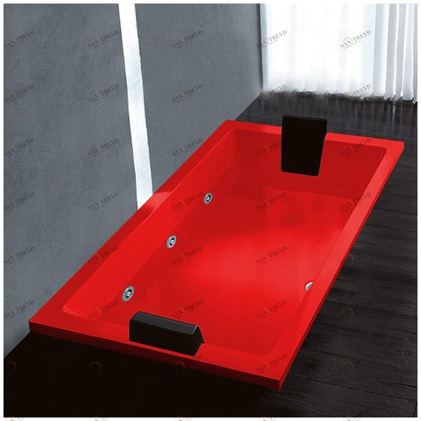 Ванна Gruppo treesse Quadra 181 V071B-DX-K красная с гидромассажем  и дезинфекцией прямоугольная встроенная правая STXV071BDXK