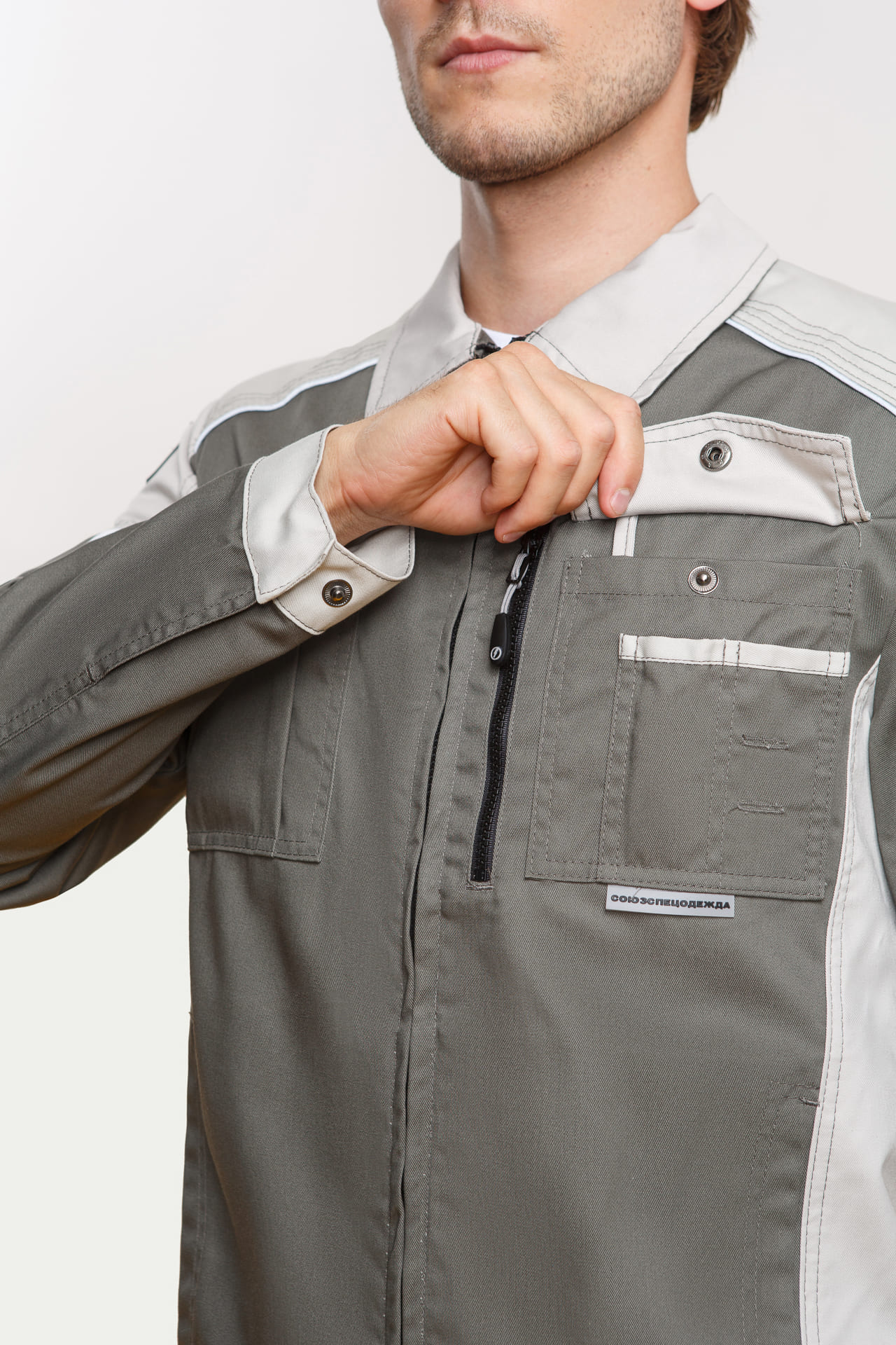 4991514 Костюм  NEW 2 серый хаки с серым песком STATUS  Летняя спецодежда  размер 48-50/170-176  - Вид №9