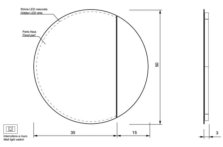 Круглое зеркало со встроенным освещением для ванной комнаты Nic Луна ARCH-00036437 - Вид №4