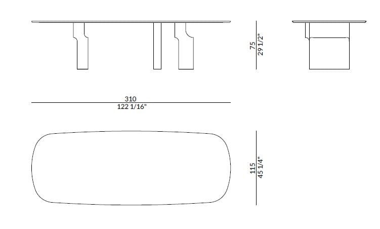 Прямоугольный мраморный стол с деревянным основанием Paolo Castelli вечером ARCH-00086485 - Вид №2
