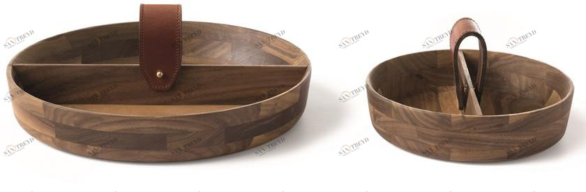 Arte Brotto Круглый поднос из ореха La selleria Sel.03/sel.04