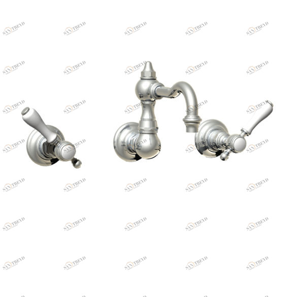 19.272 Смеситель для умывальника настенный на 3 отверстия под натяжку HORUS Range Julia Victoria 