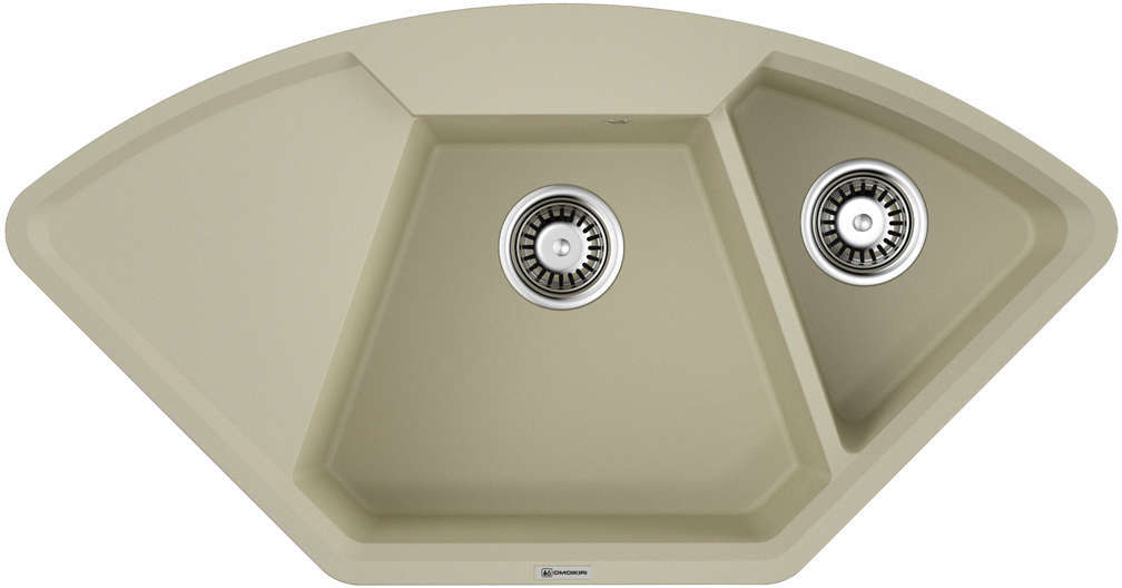 Угловая мойка из камня "Бежевая" OMOIKIRI 4993710