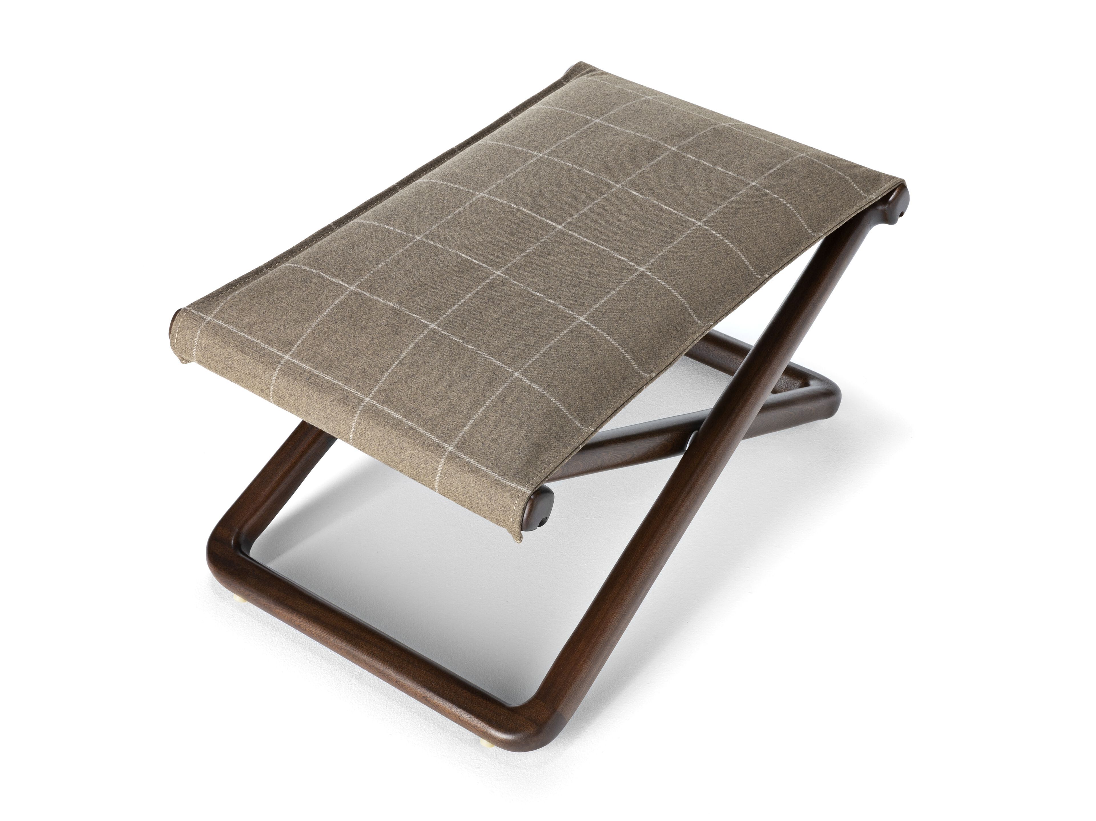 Прямоугольная Садовая подставка для ног из красного дерева и ткани Exteta Loro Piana Interiors, The Delight Chairs St. Moritz by Exteta ARCH-00106661