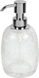 6603/CH-CRD-V5 Surya Crystal, дозатор овальный с помпой V5, цвет хром - эффект битого стекла