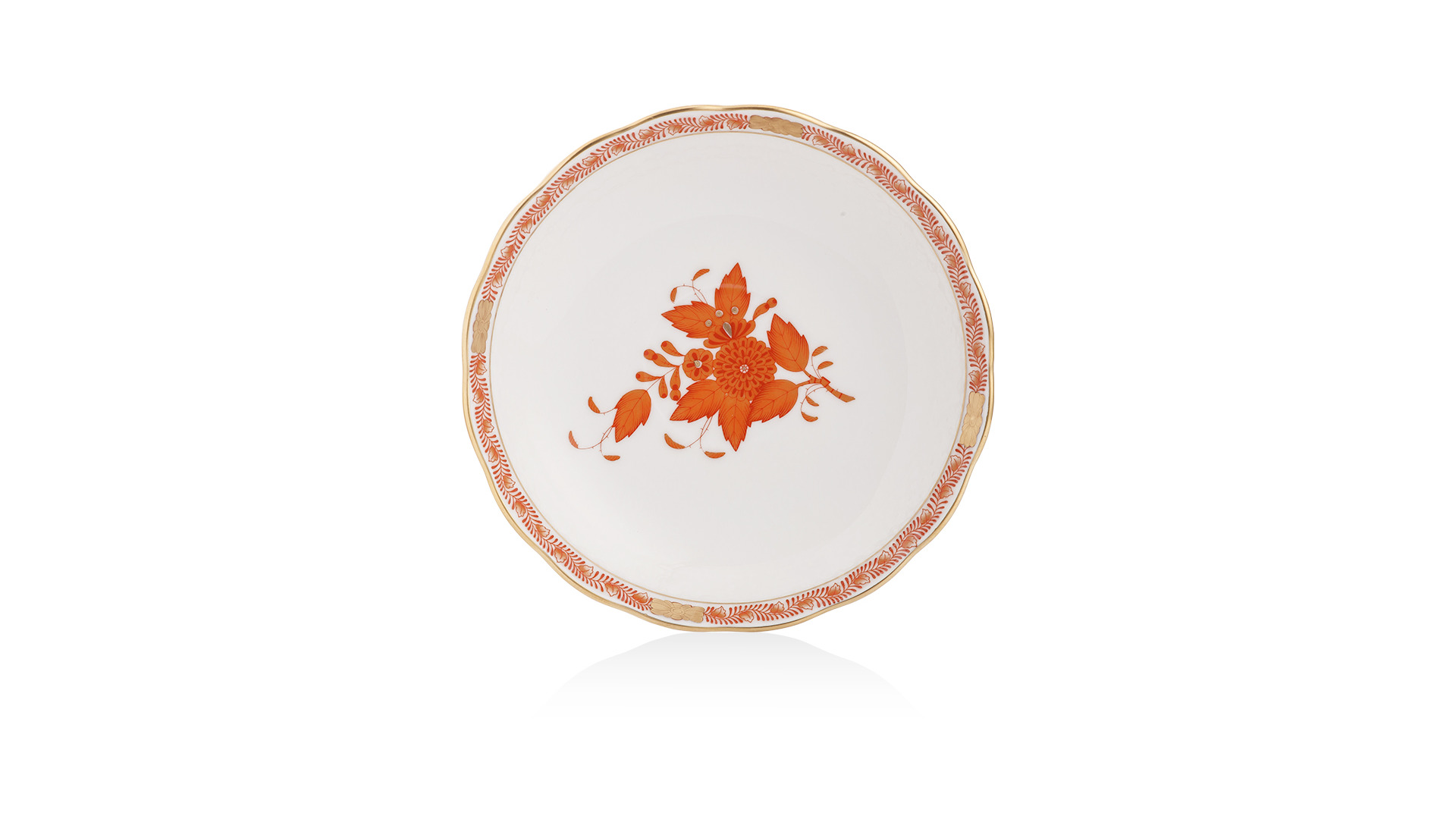 10628855 Herend Чашка чайная с блюдцем 250мл "Аппони" (оранжевый) Фарфор  - Вид №1