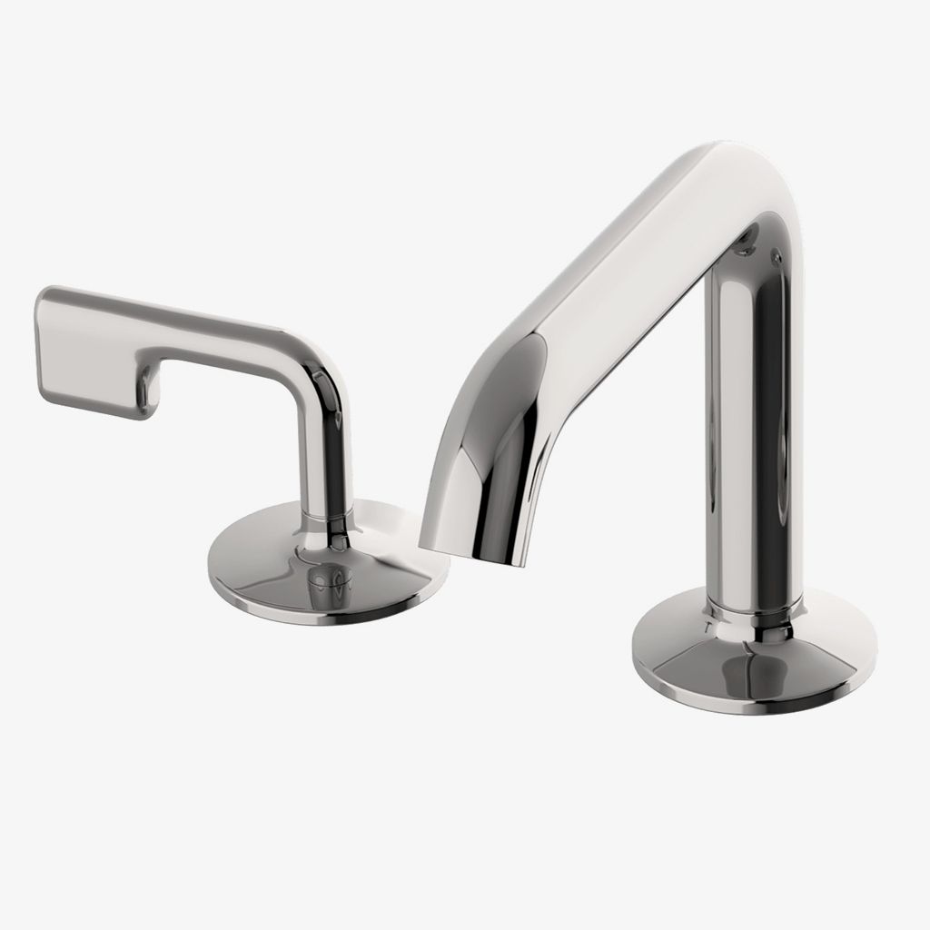 PTLS04 .25 Высокопрофильный смеситель для унитаза с тремя отверстиями и металлическими ручками Waterworks  - Вид №1