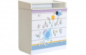 vpk-0001645.9.1 Комод Polini kids Simple 1880, Слоник на шаре, белый ВПК (Тополь)