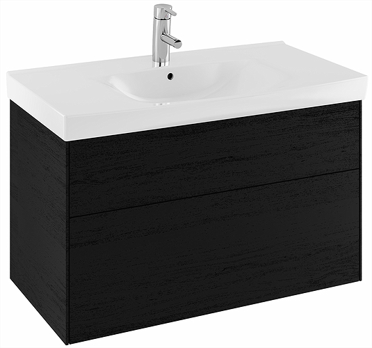 42557 IFO Sense тумба под умывальник с двумя ящиками, W = 900 мм, W1 = 922 мм, глянцевый белый - Вид №12