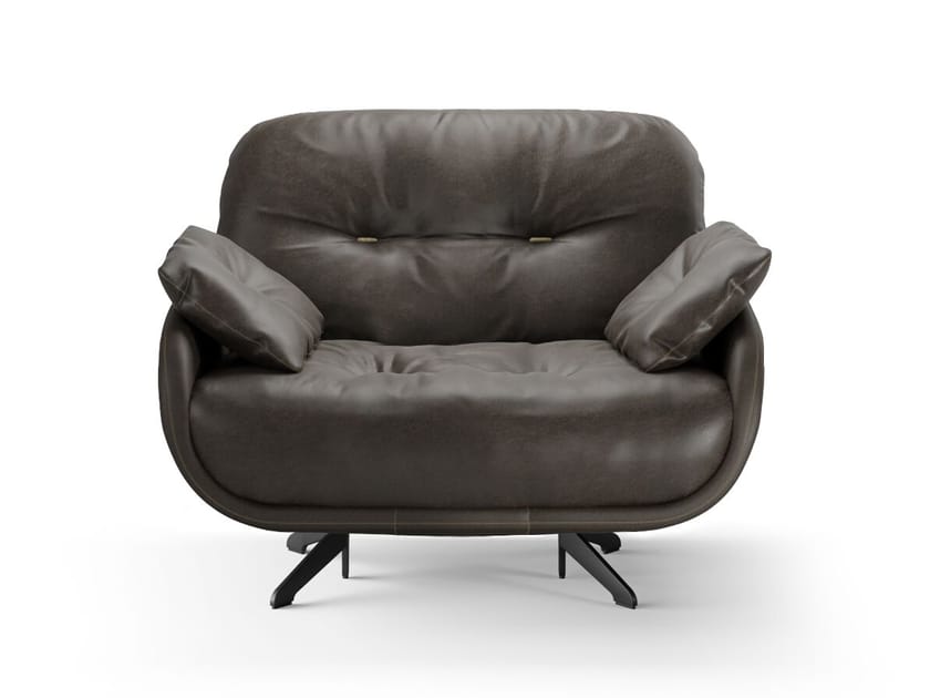 Кожаное кресло с подлокотниками Borzalino Ayton ARCH-00146574