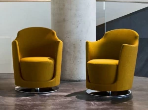 La Cividina Вращающееся кресло из ткани с подлокотниками Folies