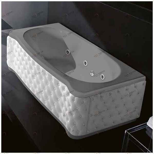 Ванна Gruppo treesse New Classic Young STX-V674B-SX-KBS-SE серая с гидромассажем и дезинфекцией прямоугольная левая белая кожа STXV674BSXKBSE