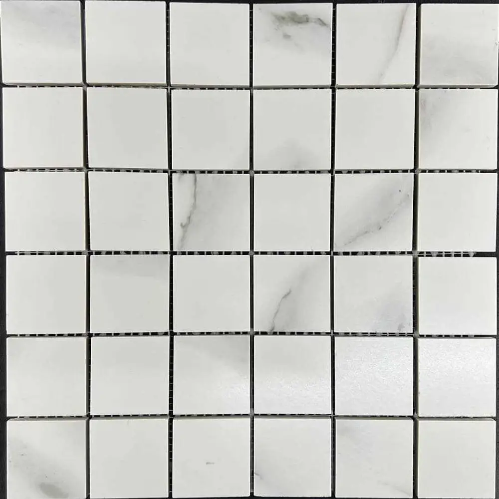 91033622 Мозаика Velsaa Statuario Eva Satin 300x300мм керамогранит цвет серый STLM-0450795