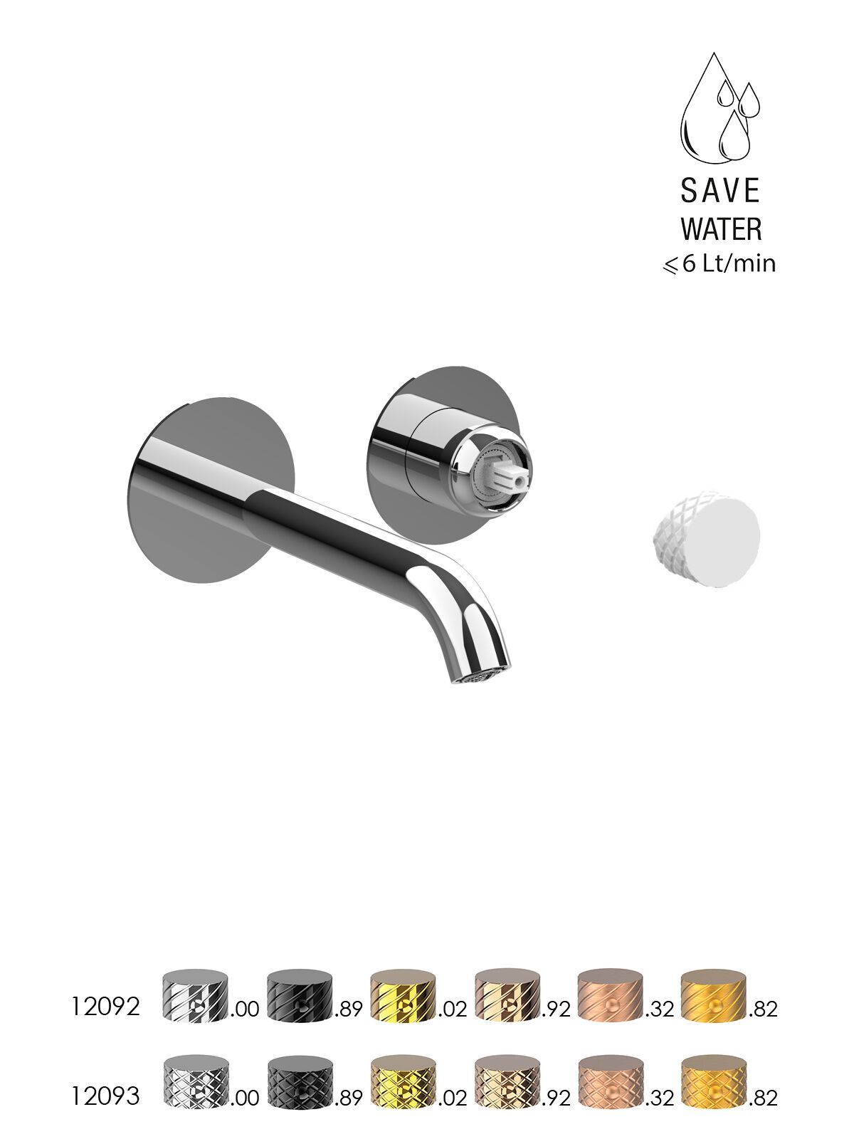 Смеситель для раковины с 2 отверстиями и ограничителем расхода Rubinetterie Frattini Pepe XLS ARCH-00007424 - Вид №5