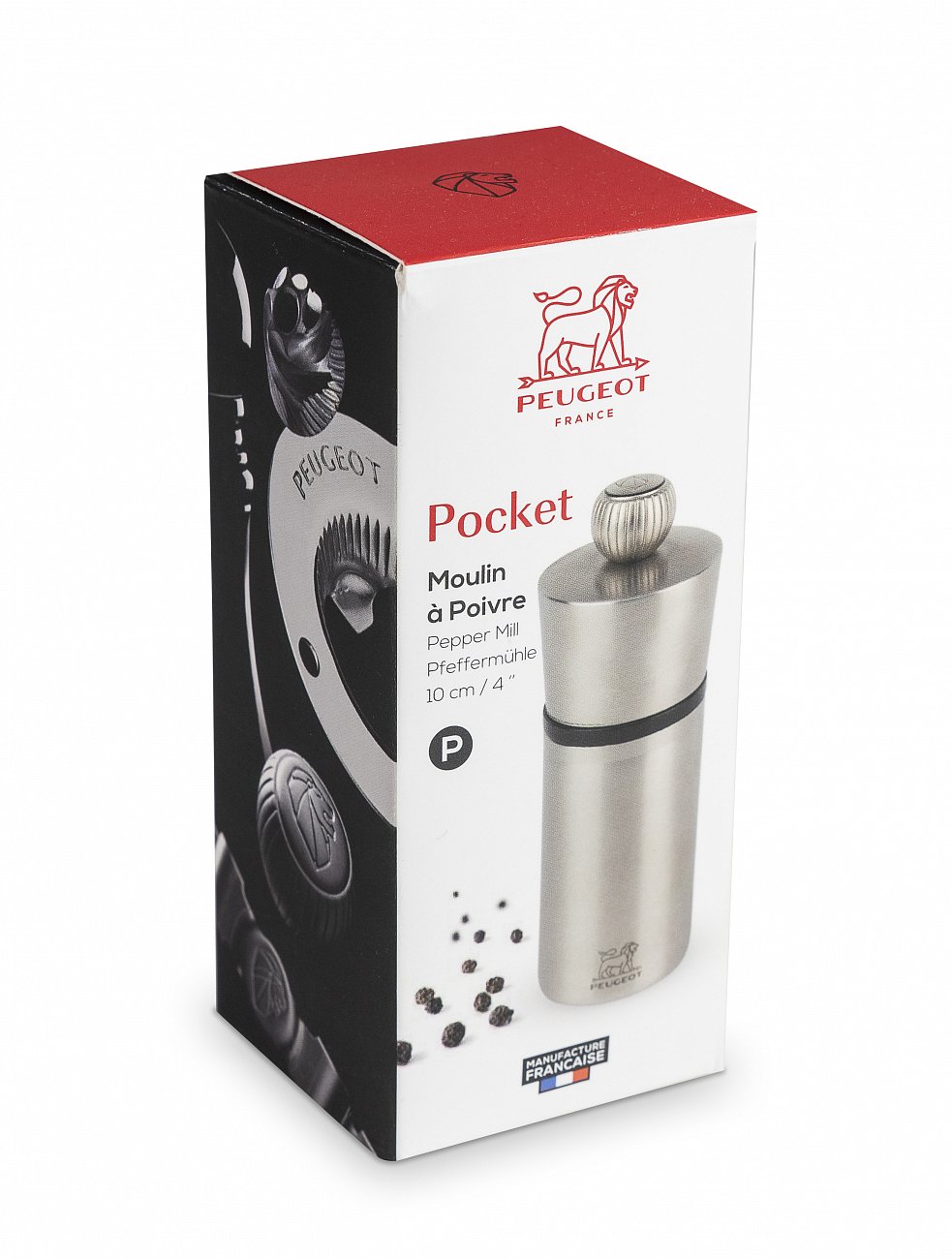 Мельница для перца из нержавеющей стали 10 см хром Pocket PEUGEOT ДИЗАЙНЕРСКИЕ 00-3952002 Хром  - Вид №4