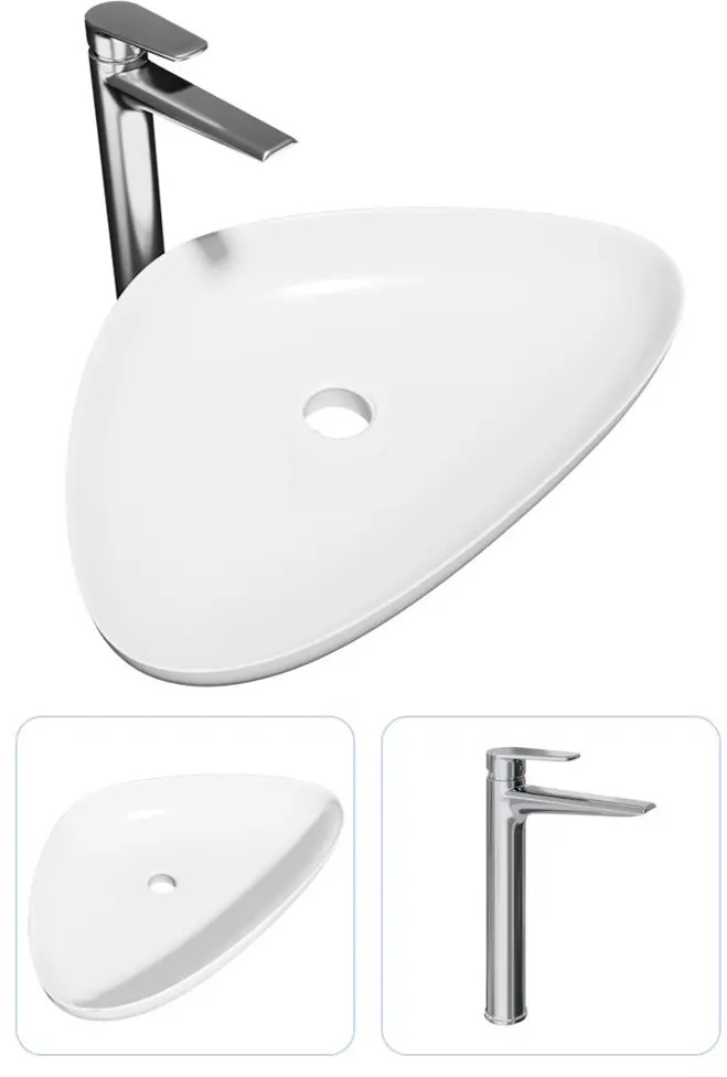 91696343 Комплект Раковина Teymi Ellie 60 и смеситель Kati высокий, хром F07410 STLM-0999875