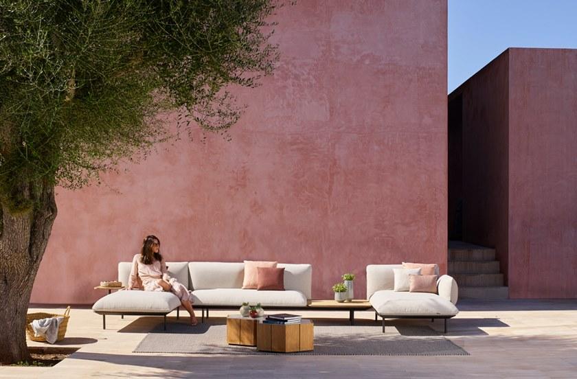 TRIBÙ Модульный угловой садовый диван из ткани Senja sun-id-1385339 - Вид №6