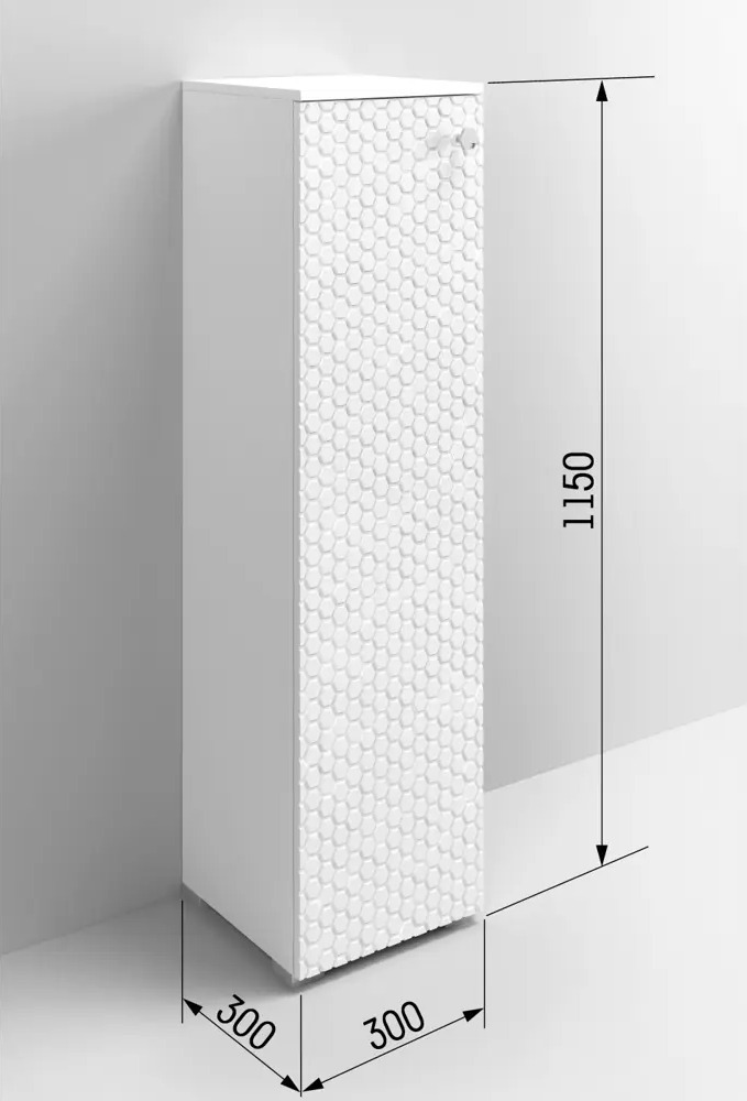 91617147 Шкаф для ванной Regent Style Соната правый напольный 30x115см цвет белый STLM-0972228