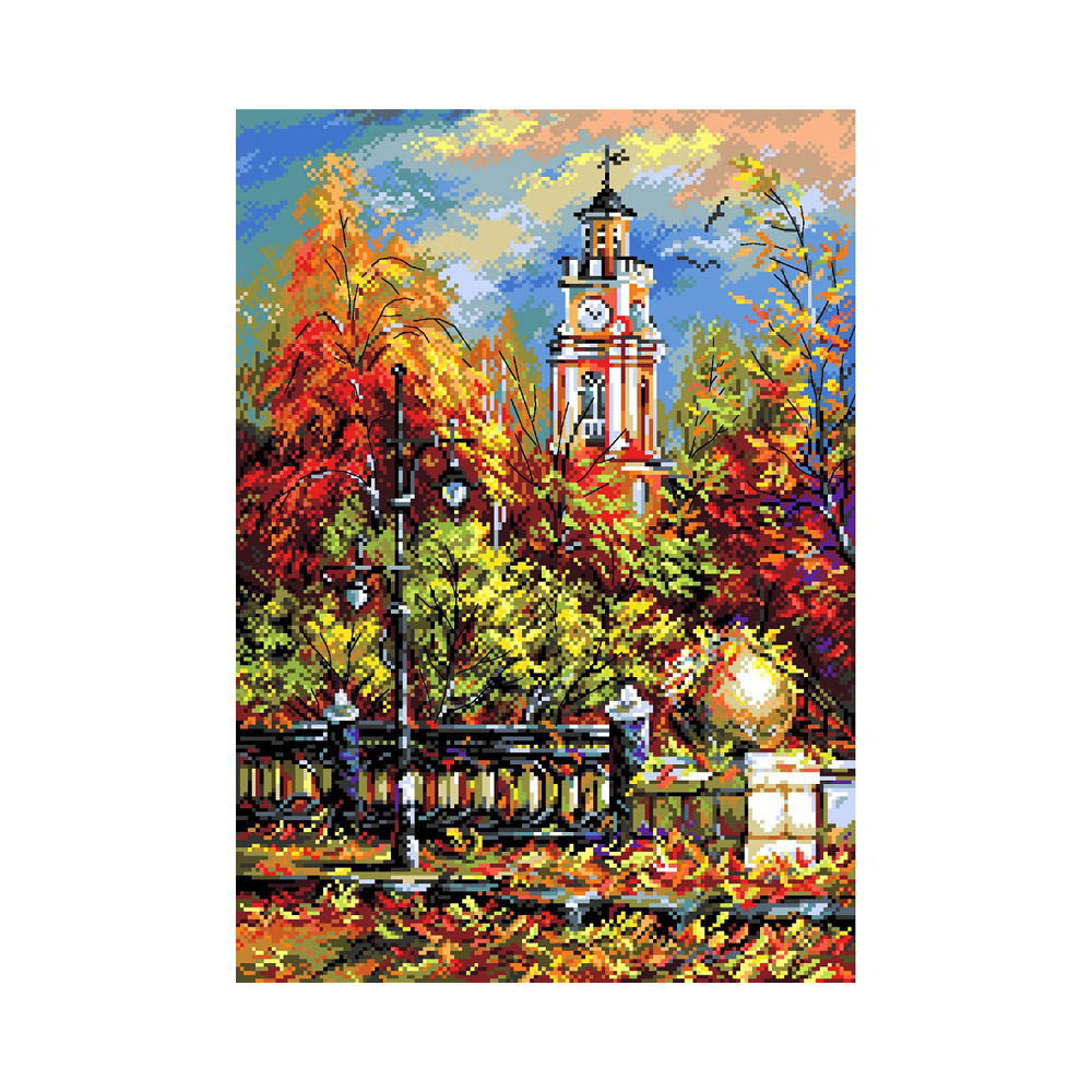 1821 Канва/ткань с рисунком Рисунок на канве 33 см х 45 см "Божественная осень" Матренин посад 