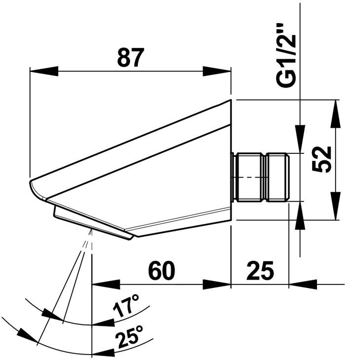 Настенная душевая головка Presto 29110 с настраиваемым аэратором 29110.0 - Вид №1