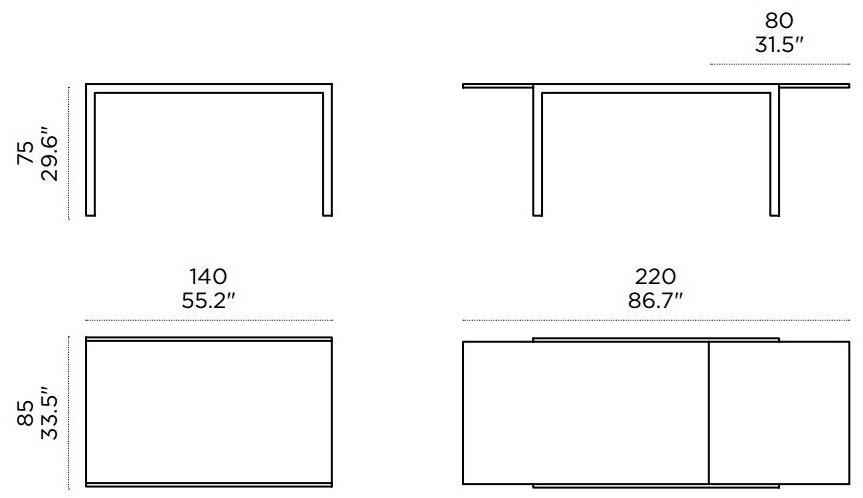 Casamania & Horm Раздвижной прямоугольный стол sun-id-1494840 - Вид №5