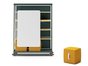 Высокий офисный шкаф с колесами