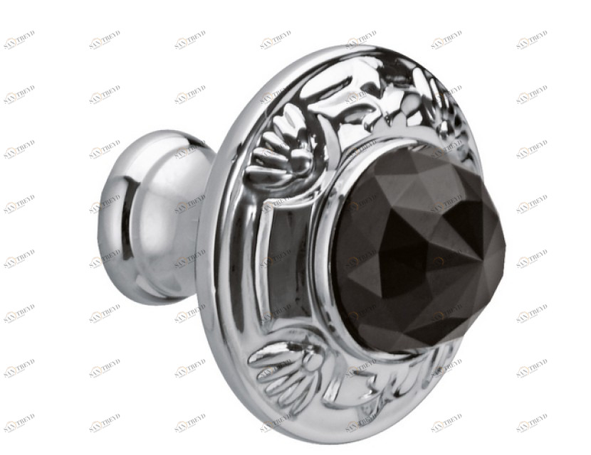 0Z5747.BN0.71 Ручка корпуса диаметром 38 мм с черным кристаллом Swarovski Античное серебро Mestre 