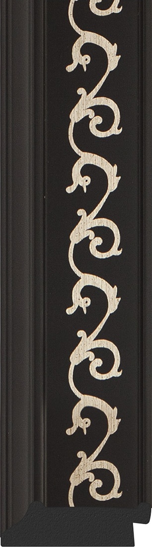 BY 1125 Зеркало с фацетом в багетной раме - черный ардеко 81 mm EVOFORM Exclusive - Вид №2