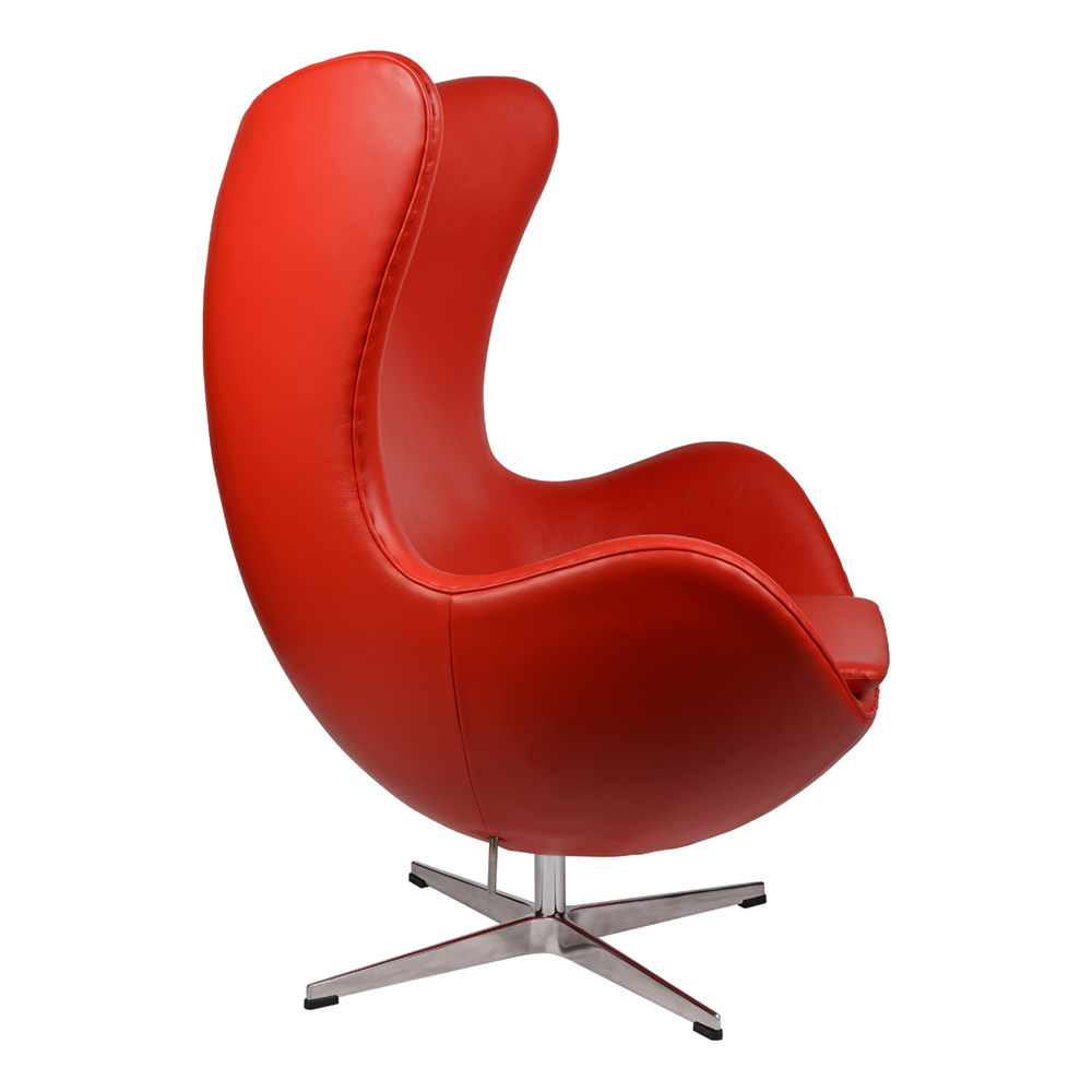 Кресло-яйцо напольное красная кожа Arne Jacobsen Style Egg Chair SOHO DESIGN ДИЗАЙНЕРСКИЕ, EGG 131521 Красный  - Вид №2