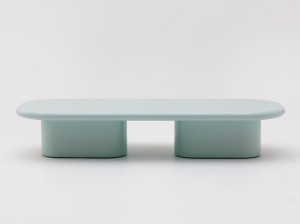 Низкий прямоугольный журнальный столик из МДФ