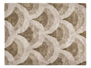 Прямоугольный ковер ручной работы из мохера и бамбука с геометрическим рисунком