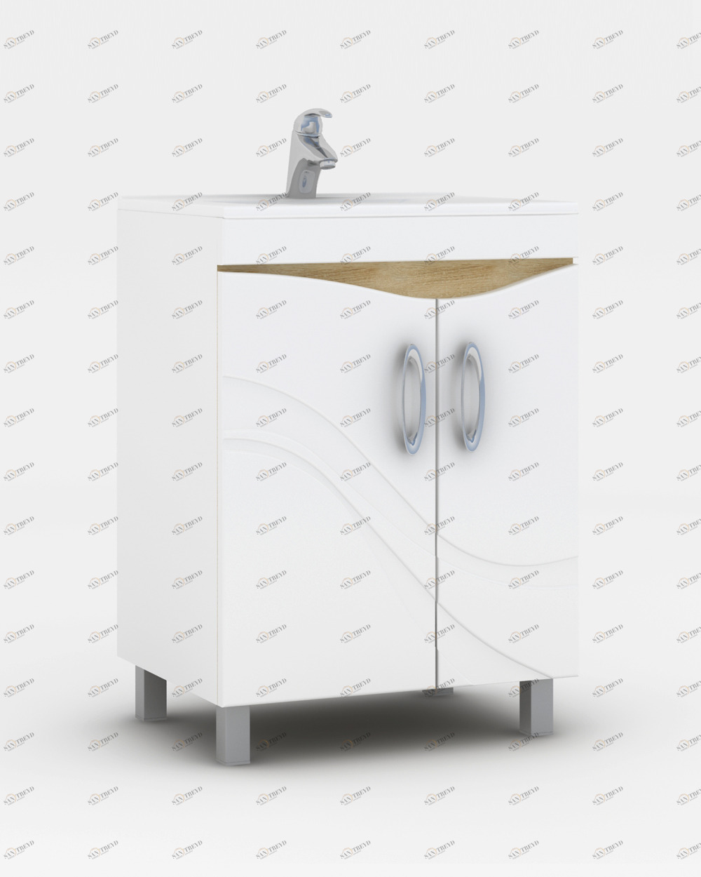 Тумба с раковиной Mirella 600 (Калипсо)600⨉460⨉830 мм белый Santreyd sun-id-665202