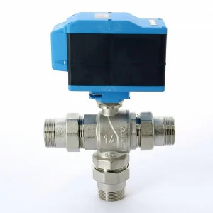 Кран шаровой с разъемными соединениями НН трехходовой MODULO PLUS с сервоприводом EMMETI 1"1/4