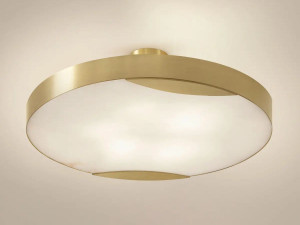 Светодиодный потолочный светильник ручной работы из металла и алебастра