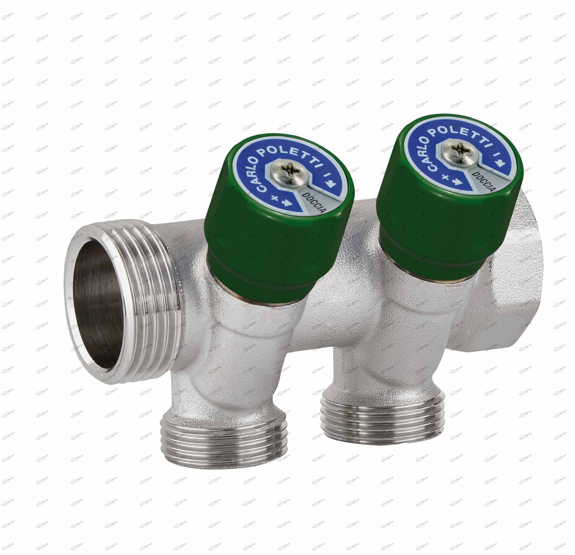 Carlo Poletti C522N01QV Стержневой коллектор с термоэлектрическим исполнительным блоком. Межосевое расстояние 50 мм 