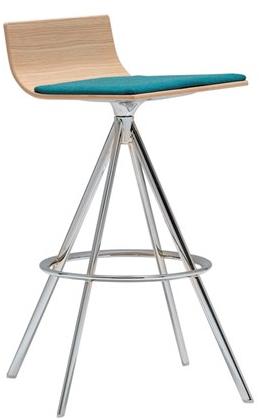 Andreu World Поворотный барный стул из ткани Lineal Bq0642 - Вид №5